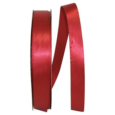 RELIANT RIBBON 0.875 in. 100 Yards Single Face Satin Ribbon, Scarlet 5150-908-05C